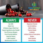 Super Strength CherryPURE Tart Cherry Supplement – 50:1 Concentrate Grown in The USA - Made with Non GMO Montmorency Cherries – by SolaGarden Naturals. 60 Non GMO Veggie Capsules.