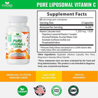 Pure Liposomal Vitamin C - 1200mg Immune System & Collagen Health Booster, Anti Aging Skin Vitamins, Sodium Ascorbate, Sunflower Lecithin (120 Capsules / 2 Months)