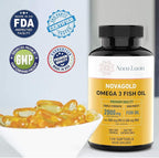 NovaGold Omega 3 Fish Oil – 2000mg High Strength EPA DHA Supplement – Burpless, Easy to Swallow Softgels – Supports Heart, Brain, Joints, Immune & Skin – Non-GMO – 120 Liquid Capsules