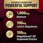 Force Factor Total Beets Ultimate Heart Health, Beet Root Capsules for Blood Pressure Support, CoQ10, Organic Beet Root Powder, Hawthorn Berry to Support Nitric Oxide & Blood Flow, 90 Capsules