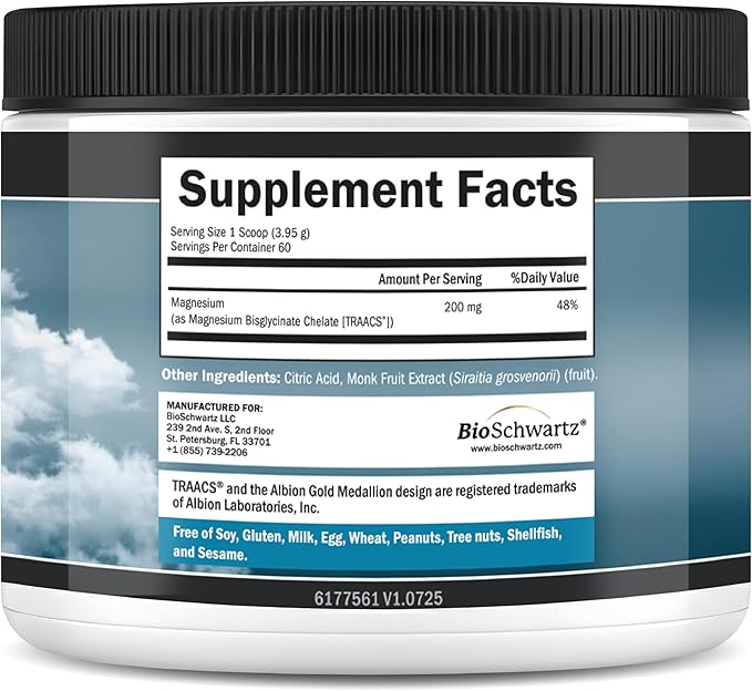 Magnesium Bisglycinate Powder Chelated Supplement - High Absorption Magnesium Glycinate Powder Supplement for Women and Men - Sleep, Muscle, Bone & Joint Support - Non-GMO Chelate - 237g, 60 Servings