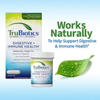 TruBiotics Probiotics for Digestive & Immune Health, Supports Regularity & Helps Relieve Abdominal Discomfort, Gas & Bloating, 2 Clinically Studied Probiotic Strains, Plus Prebiotics, 60 Capsules
