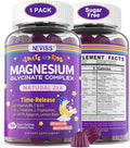Magnesium Glycinate Gummies for Adults & Kids 4+, Sugar Free Magnesium Bisglycinate Supplement 400/200mg with B6D3, 5HTP, L-Theanine for Sleep & Relaxation, Brain, Muscle, Melatonin Free Gummies,1Pack