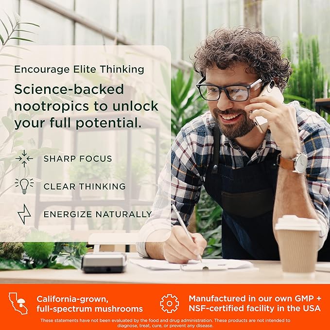 The Genius Brand Genius Consciousness - All-in-One Brain Health Supplement for Clarity - Supports Concentration, Creative Thinking, Energy & Memory - Powered by Nootropics - 15 Servings - Snow Cone