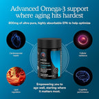 MitoQ Advanced EPA Omega-3 – High-Purity 800mg EPA Fish Oil Supplement | with Vitamin K2, D3, E | Cardiovascular, Brain, Cellular Support | No Fishy Aftertaste | 60 Softgels