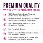 Beef Organ Supplement for Women - Beef Liver, Kidney, Heart and Uterus Tissue, Supports Women's Overall Energy and Health - Pasture Raised in New Zealand - No Fillers or Flow Agents - 60 Capsules