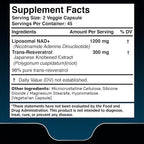 WELLNESS LABSRX Liposomal NAD Supplement, 1500mg - USA Made, NAD Resveratrol Supplement for Women and Men, NAD+ Support Cellular Health, Energy & Anti Aging - 90 Count