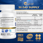 Fish Oil Omega 3 Supplements EPA 1000mg - Omega-3 Fatty Acids, 1000mg Burpless Fish Oil for Men & Women, Pure Concentrated Supplement - 60 Mini Softgels