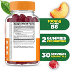 Lifeable Vitamin B6 Gummies | 100mg | Great Tasting VIT B6 Supplement | Vegan B6 Vitamins for Nerve Support Supplement | Vitamin B 6 for Adults, Men, Women | 60 Gummies (Pack of 2)