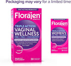 Florajen Women’s Triple-Action Probiotic, Prebiotic + Probiotic + Cranberry for Vaginal, Digestive, & Immune Support - Fast-Acting - Clinically-Studied - Gluten-Free & Vegan - 30-Count