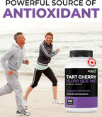 Renew Actives Tart Cherry Extra 500mg per 2 Capsules – High-Potency Antioxidant for Free Radical Protection & Wellness – 60 Easy-to-Swallow Capsules – Made in Canada