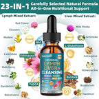 2 Pack Liposomal Lymphatic Drainage & Liver Cleanse Drops, 23-in-1 with Echinacea, NAC, TUDCA, L-Glutathione, for Lymph, Liver Detox & Repair, Immune Support, Raspberry Flavor, 4 fl oz Supplement