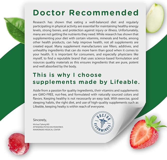 Lifeable Vitamin B12 Gummies for Adults | 1000 mcg | Great Tasting B12 Vitamins | Non-GMO, Vegan B12 | for Energy and Metabolism Support | 90 Gummies