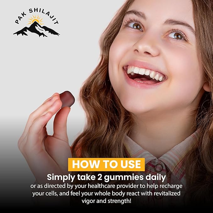 Pure Sundried Himalayan Shilajit Gummy for Men & Women | Organic Shilajit Gummies | Natural 85 Plus Trace Minerals Fulvic Acid | Energy, Immunity | Sugar-Free 60 Healthy Gummy