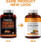 Turmeric Curcumin with BioPerine Black Pepper and Ginger - Made in USA - 120 Vegetarian Capsules for Advanced Absorption, Joints Support