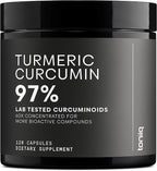 Turmeric Curcumin - Ultra High Potency 60:1 Extract with 97% Curcuminoids - 1200mg Per Serving - Black Pepper & MCT Oil for Enhanced Absorption - Third-Party Lab Tested - 120 Capsules