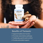 Eclectic Herb - Organic Turmeric Capsules | Musculoskeletal System & Joint Health Support | Herbal Supplement | Vegan, Non-GMO, Gluten Free, Freeze-Dried (90 CT | 395 mg)