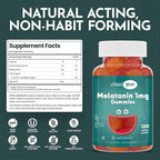 Maxi Health 1mg Melatonin Gummies – Kids Melatonin Chewables with Natural Cherry & Orange Flavor – Adult and Baby Sleep Help Supplement to Support Restful Nights (120 Count)