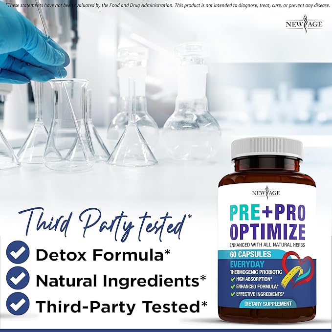 NEW AGE Pro Optimize Probiotics for Women, Menopause, Digestive Health - Support for Bloating, Hot Flashes, Joint Support, Night Sweats - Gut Health & Metabolism - Dong Quai (60 (Pack of 1))