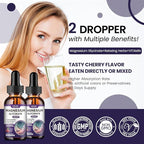 (2 Pack) Magnesium Glycinate Liquid Drops 500mg, with Vitamin B6, Ashwagandha, L - Theanine, Chamomile, Magnesium Glycinate Supplement High Absorption for Sleep, Stress, Energy Mood - Cherry Flavor