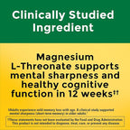 Nature Made Magnesium L-Threonate with Vitamin C & Vitamin D3, Provides 130 mg of Mag from 1800 mg Magnesium L Threonate, Cognitive Support Magnesium Supplement, 90 Capsules, 30 Day Supply