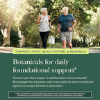 Gaia Herbs Turmeric Supreme Joint Health - Joint Support Supplement with Cucumber, Quercetin, Black Pepper, Ginger Root, Curcuminoids & More* - 60 Liquid Phyto-Caps (30 Servings)