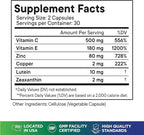 AREDS 2 Eye Vitamin & Mineral Supplement, Contains Lutein, Vitamin C with Added Copper - 120 Count