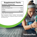 NaturesPlus Papaya Enzyme - 180 Chewable Tablets - Digestive Aid Supplement with Amylase & Protease - Helps Reduce Gas, Bloating, Stomach Upset & Discomfort - Vegan, Gluten Free - 180 Servings