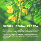 LeafLea 40 Senna Tea Bags – 100% Pure Senna Leaves, Herbal Laxative Tea for Gentle Constipation Relief, Caffeine-Free, Sugar-Free, Gluten-Free, Non-GMO, Vegan, Supports Digestive Health