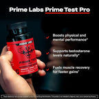 Prime Labs Prime Test Pro - Testosterone Supplement for Men - Test, Vitality, & Energy Booster - with Ashwagandha, PrimaVie Shilajit Extract, & DIM - 120 Capsules