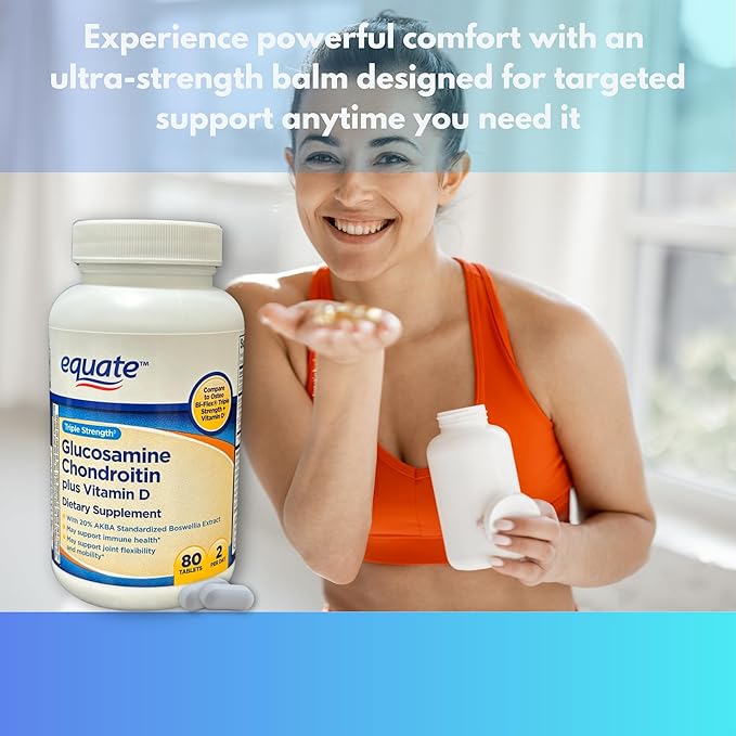 Glucosamine Chondroitin Plus Vitamin D- Tablets Triple Strength, 80ct (Pack of 1)