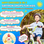 Liposomal Kids Saffron Drops – Organic Saffron Extract Liquid with Holy Basil, Passion, L-Theanine for Focus, Energy Support, Well-Being, Easy to Take Saffron Supplements for Kids, Vegan, 2 FL OZ