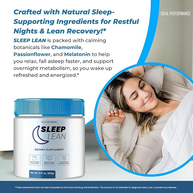 Sleep Lean Powder, Official SleepLean Health and Wellness Supplement Powder - Maximum Strength, All Natural Sleep Support for Calm and Relaxation, Premium SleepLean Support Reviews (2 Pack)