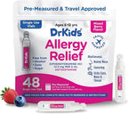 Dr. Kids Children's Allergy Relief Medicine with Diphenhydramine HCl 12.5 mg - Pre-Measured Single-Use Vials, Kids Antihistamine for Sneezing, Runny Nose & Itchy Eyes, Mixed Berry Flavor, 48 Count