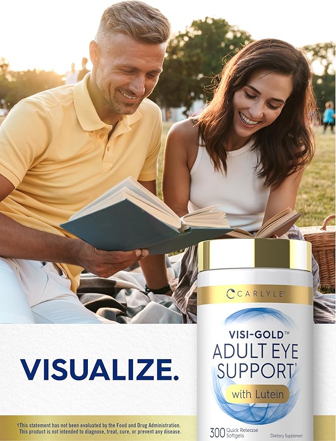 Carlyle Adult Eye Support | 300 Capsules | with Lutein and Zeaxanthin | Non-GMO and Gluten Free Supplement