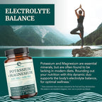 Potassium Magnesium Supplement | High Strength Electrolyte Balance for Heart Health & Muscle Support | 400 MG Potassium + 400 MG Magnesium | Energy, Bone Health, Sleep & Mood Support | 90 Ct.