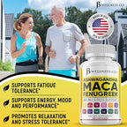 Ashwagandha Maca Root, Fenugreek Supplement with Tongkat Ali Ginseng - Assists with Mood & Thyroid Health - 60 Count