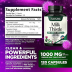 Built by Nature Milk Thistle Liver Detox Supplement with Silymarin Extract & Dandelion Root – Gentle Herbal Liver Cleanse for Men & Women - Liver Health Support - Non-GMO - 120 Veggie Capsules