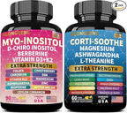 ALongDeng Soothe-Smooth Bundle,Soothe & Smooth Bundle Multivitamin Combo, Cortisol Support Myo-Inositol Multivitamin Combo with Magnesium Glycinate, Ashwagandha, L-Theanine & Herbal Blend - D