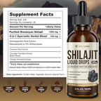 Himalayan Shilajit Liquid Drops – 1000mg Energy & Immunity Support with 85+ Trace Minerals & Fulvic Acid – Strength, Vitality Supplement for Men & Women – 30-Day Supply