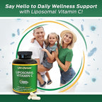 Life's Fortune Liposomal Vitamin C 2100 mg, Fast Acting Absorption, Higher Bioavailability Supporting Immune System, High Antioxidant Supplement Formula – Collagen Booster – 180 Capsules