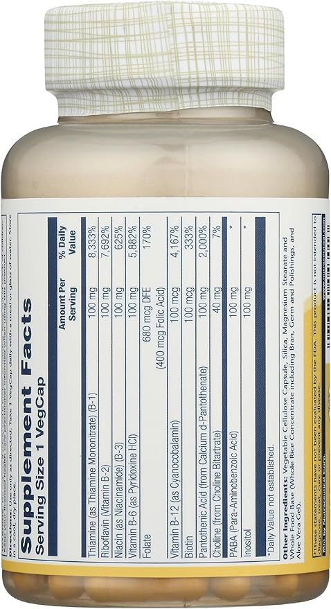 Solaray - B-Complex, 100 mg, 100 capsules