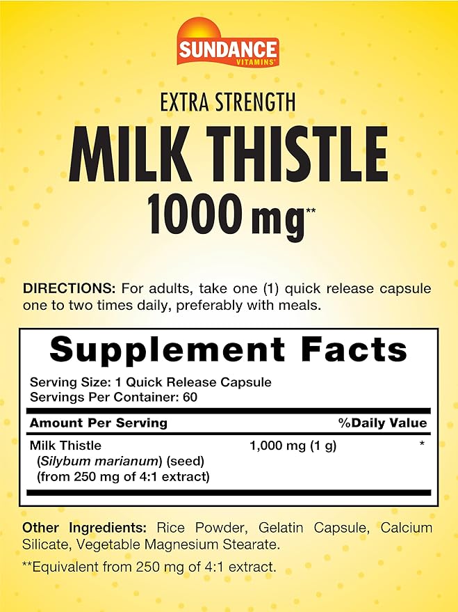 Sundance Milk Thistle | 60 Quick Release Capsules | Traditional Herbal Supplement | Non-GMO and Gluten Free Formula