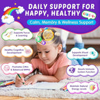 Kid Focus Gummies, Lion's Mane Mushroom Gummies for Kid Brain - Methyl B6, B9, B12 + Super Greens - Focus and Attention Supplements, Cognitive Function & Energy & Vision Support - 60 Vegan Gummies