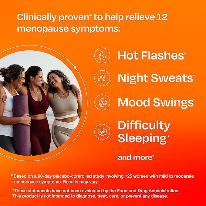Amberen Menopause Supplement for Women, 60 Capsules, Clinically Proven, Helps Support Hormone Balance, Helps Relieve 12 Menopause Symptoms: Hot Flashes, Night Sweats, Mood Swings and More