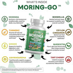 Moringa Powder Capsules + Turmeric Moringa Leaf Ceylon Cinnamon Ashwagandha Ginger Tart Cherry Boswellia Quercetin Garlic Holy Basil Saffron Nettle Black Pepper Moring-Go Supplement By Clean Nutra (2)
