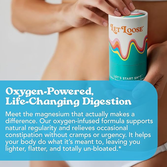 Daily Constipation Relief Pills - Ozonated Magnesium Oxide to Support Smooth Bowel Movements, Bloating Relief, Gentle Gut Cleanse Detox for Women and Men, 30 Capsules