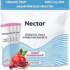 Nectar Hydration Packets - Electrolytes Powder - No Sugar or Calories - Organic Fruit Liquid Daily IV Electrolytes Powder for Dehydration Relief and Rehydration (Cherry Pom 30 Pack) Packaging may vary