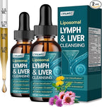 2PCS Liposomal Lymphatic Drainage Drops - 21 in 1 Liver Cleanse Detox & Repair with Milk Thistle, Echinacea, Burdock Root, Liposomal Glutathione, Vitamin Complex ''Lymph-Liver'' Gut & Metabolic Health