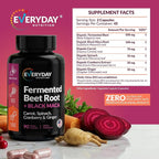 Organic Fermented Beet Root & Black Maca Capsules with Carrot, Spinach, Cranberry & Ginger | Superfood for Energy, Stamina & Wellness | 90 Veggie Capsules | Made in USA